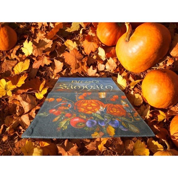 Blessed Samhain Garden Flag Halloween Autumn Fall Home Decor - Picture 9 of 11